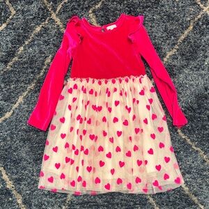 Velvet Pink Heart Kids Dress size 8